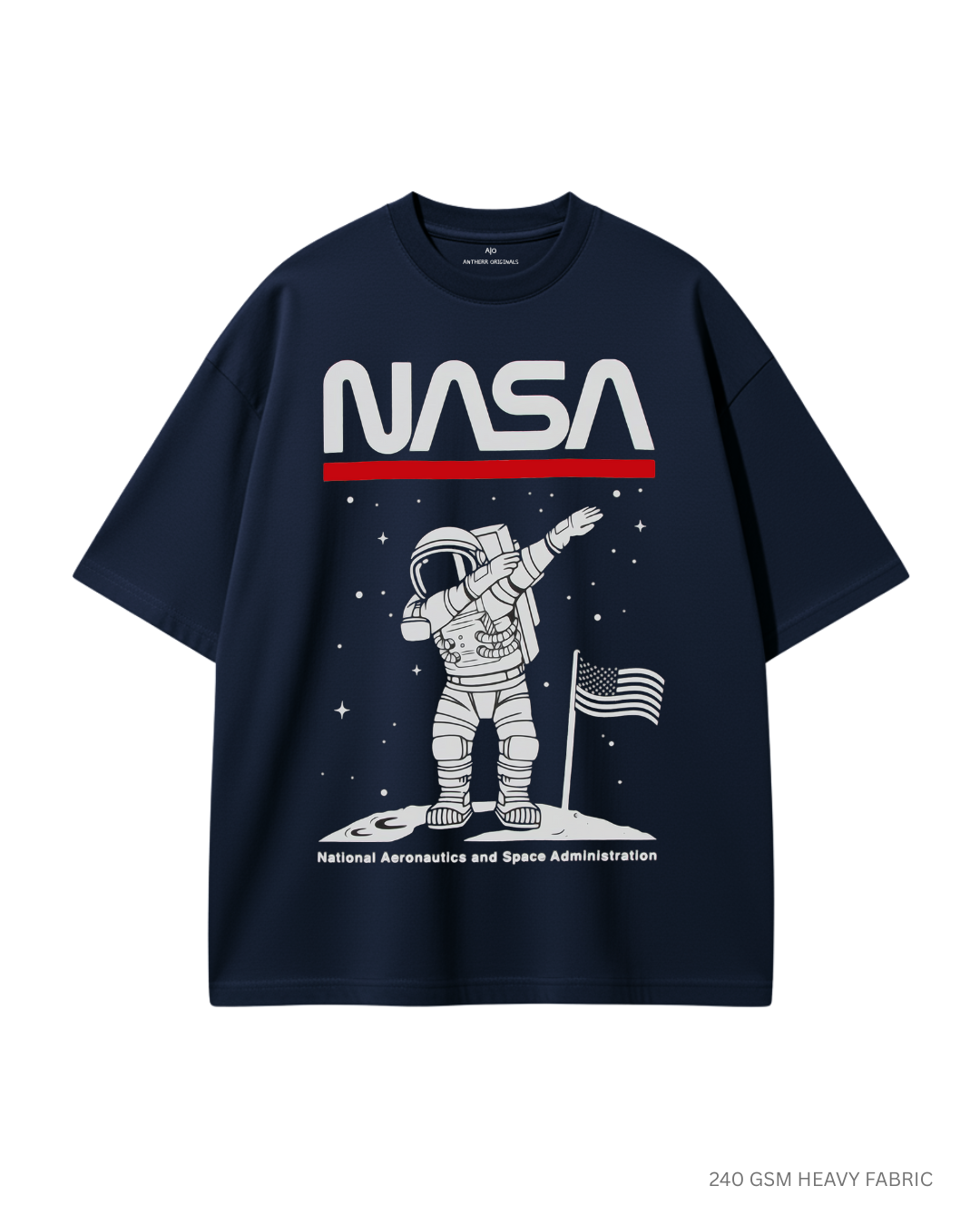 NASA Astronaut Dab: ALIEN & SPACE- Unisex Oversized T-Shirts NAVY BLUE