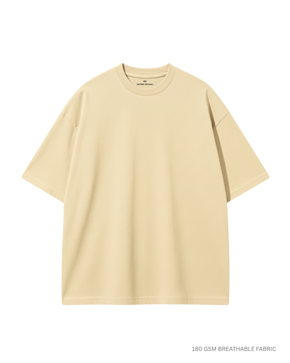 Basic Unisex Oversized T-shirt: Beige