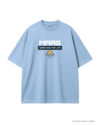 Searching For Life: ALIEN & SPACE- Unisex Oversized T-Shirts BABY BLUE