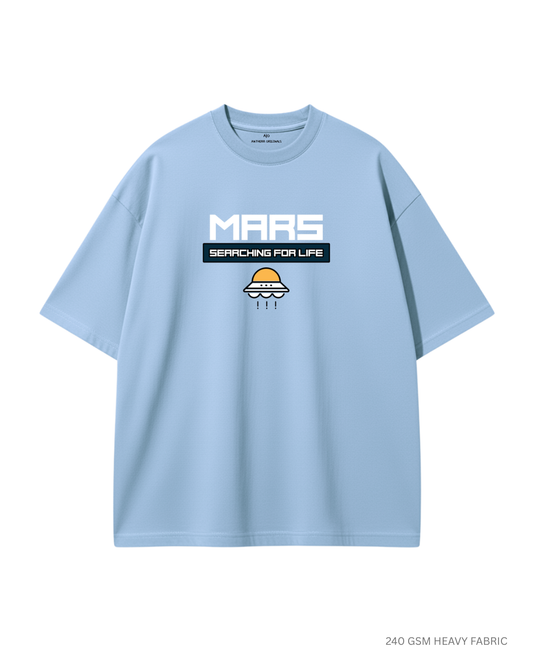 Searching For Life: ALIEN & SPACE- Unisex Oversized T-Shirts BABY BLUE