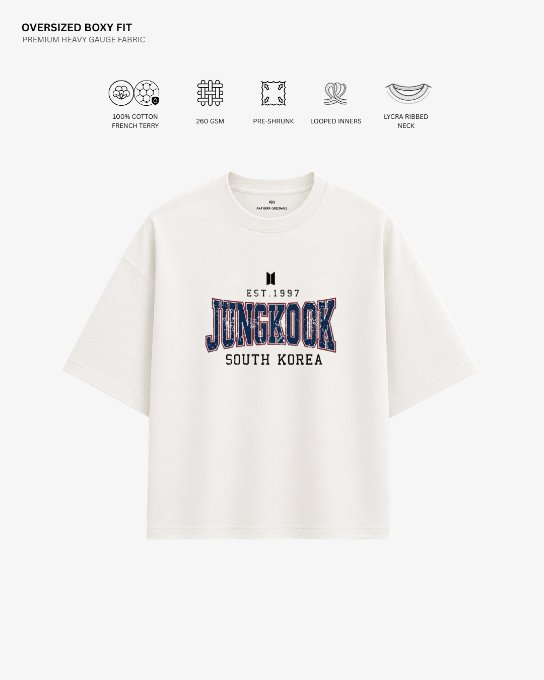 BTS Varsity Edition French Terry Oversized T-Shirt | Antherr Core