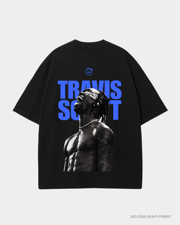 Travis Scott Unisex Oversized T-Shirt | Antherr Core BLACK Cotton 240 GSM