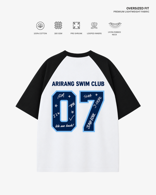 Arirang Swim Club Unisex Ranglan Oversized T-Shirt | Antherr Core