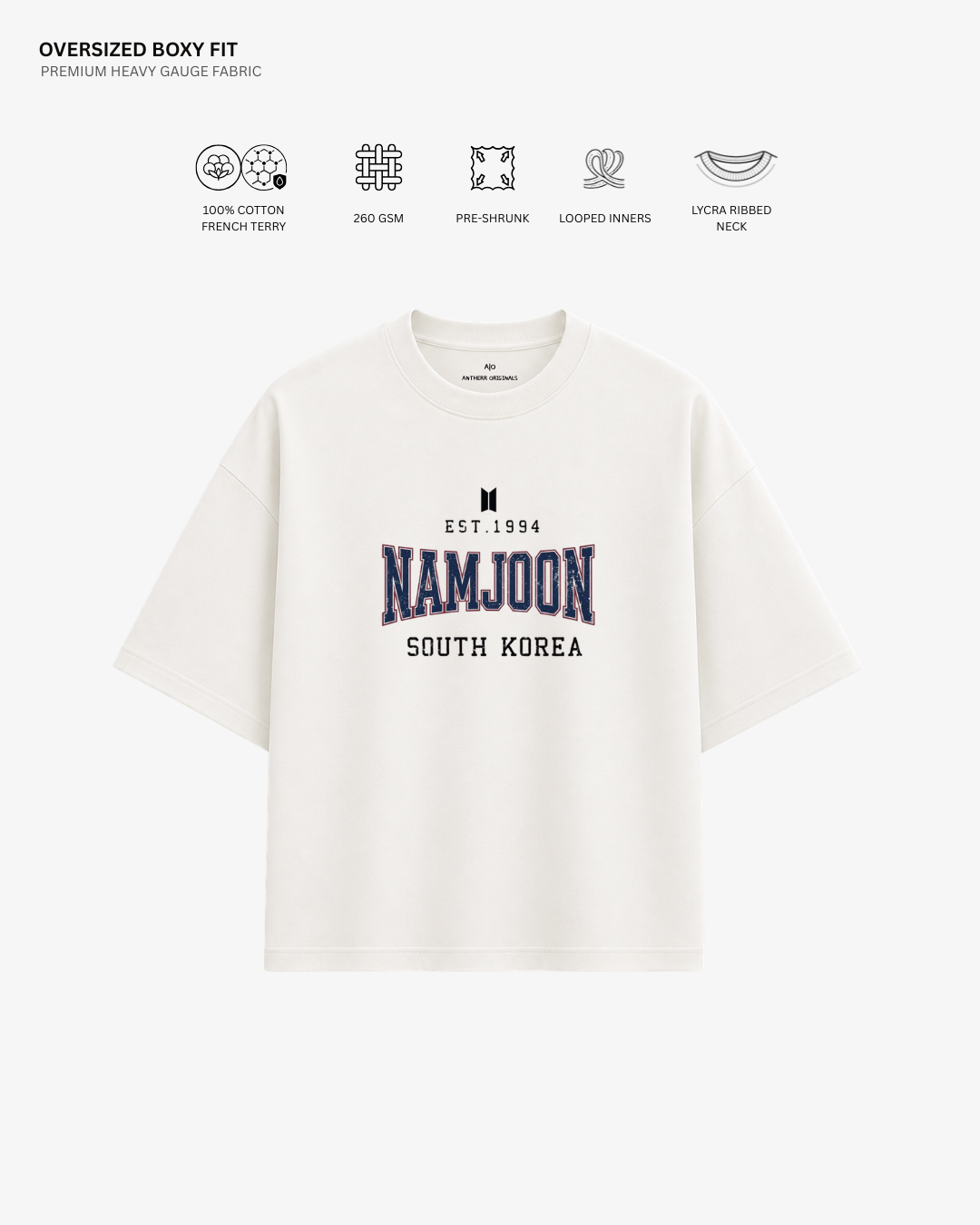 BTS Varsity Edition French Terry Oversized T-Shirt | Antherr Core