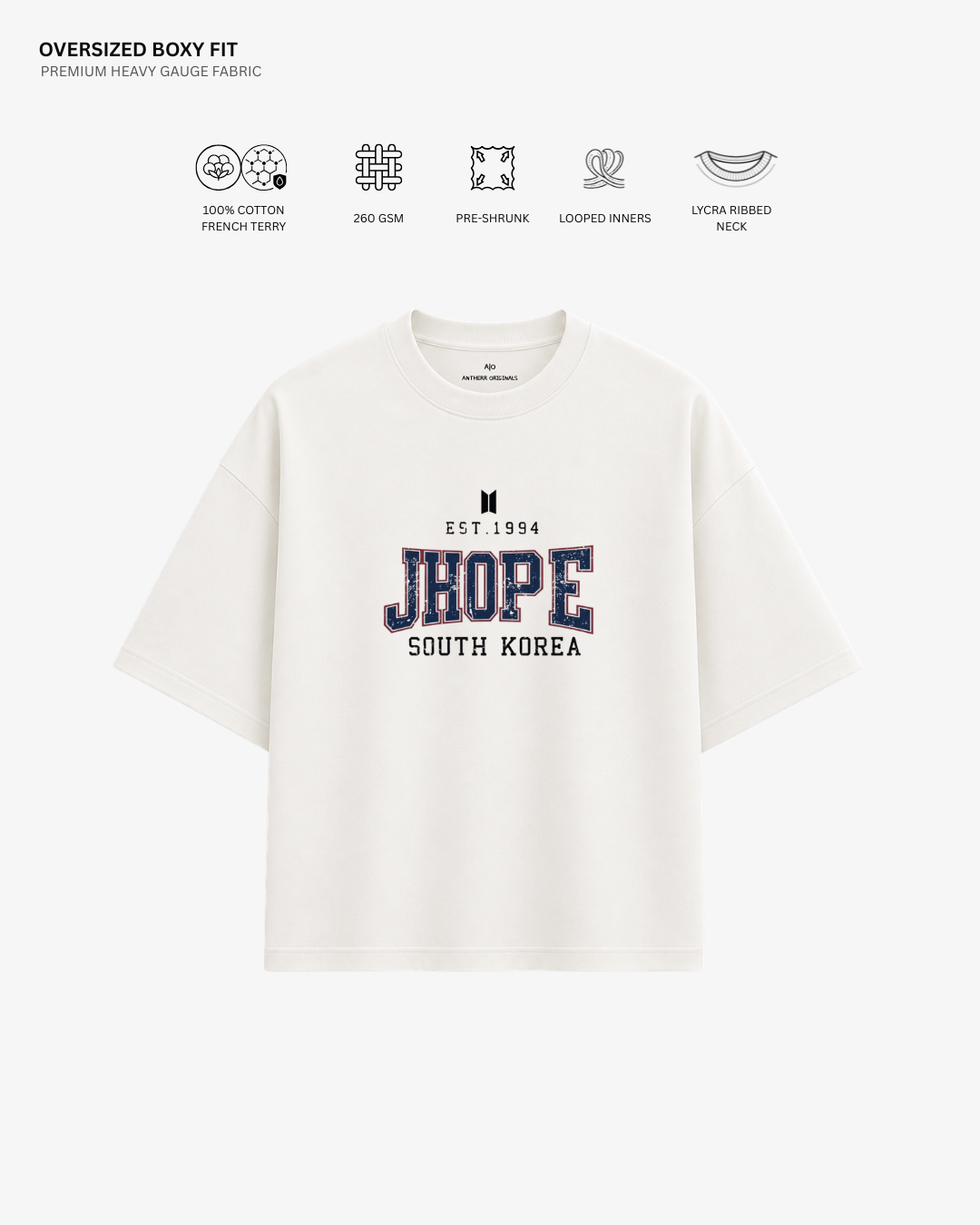 BTS Varsity Edition French Terry Oversized T-Shirt | Antherr Core