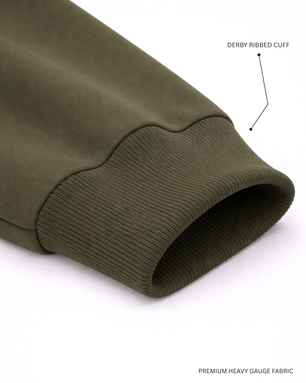 Basic Olive Green Unisex Winter Sweatshirt | Regular Fit