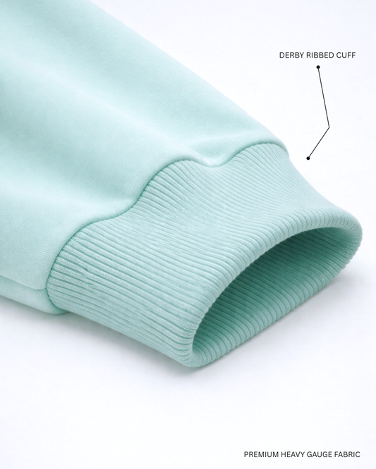 Basic Mint Blue Unisex Winter Sweatshirt | Regular Fit