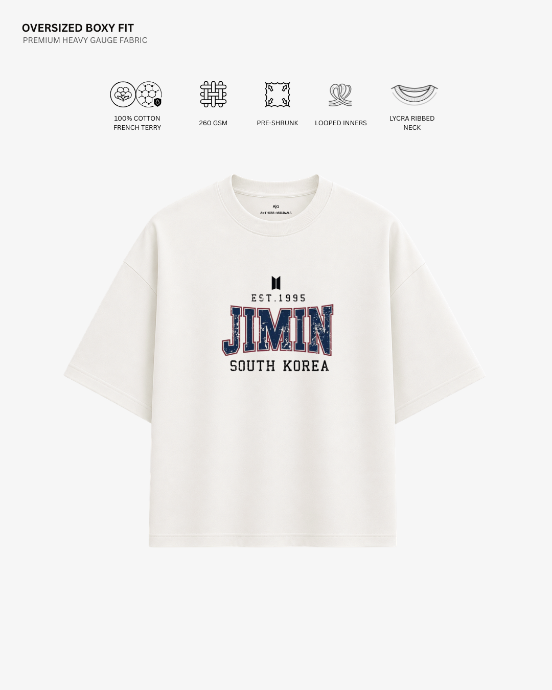 BTS Varsity Edition French Terry Oversized T-Shirt | Antherr Core