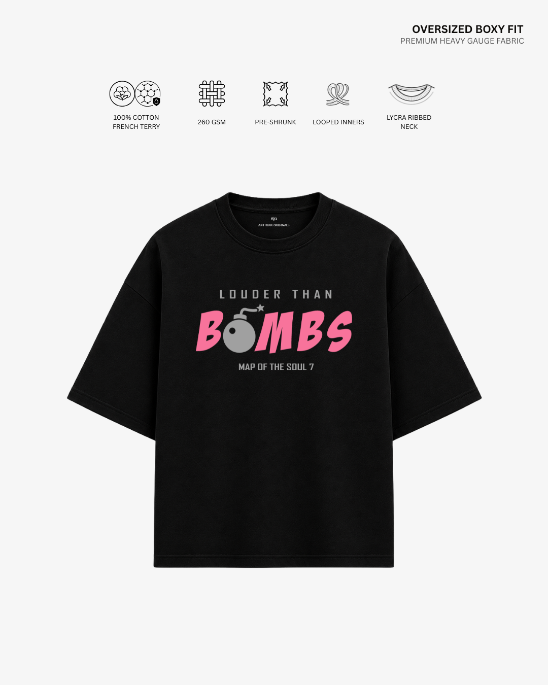 Louder Than Bombs French Terry Oversized T-Shirt | Antherr Core