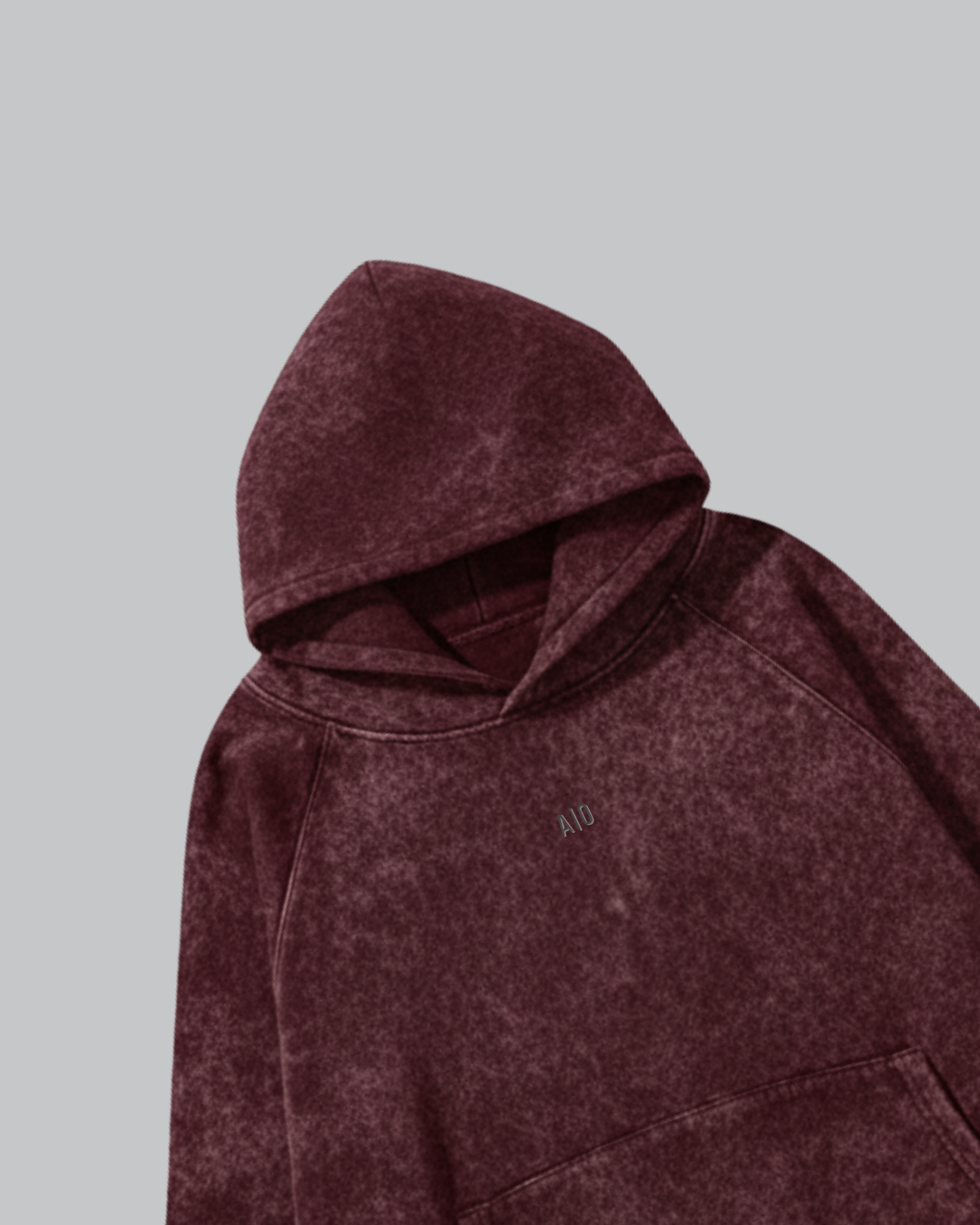 Maroon Acid Wash Hoodie