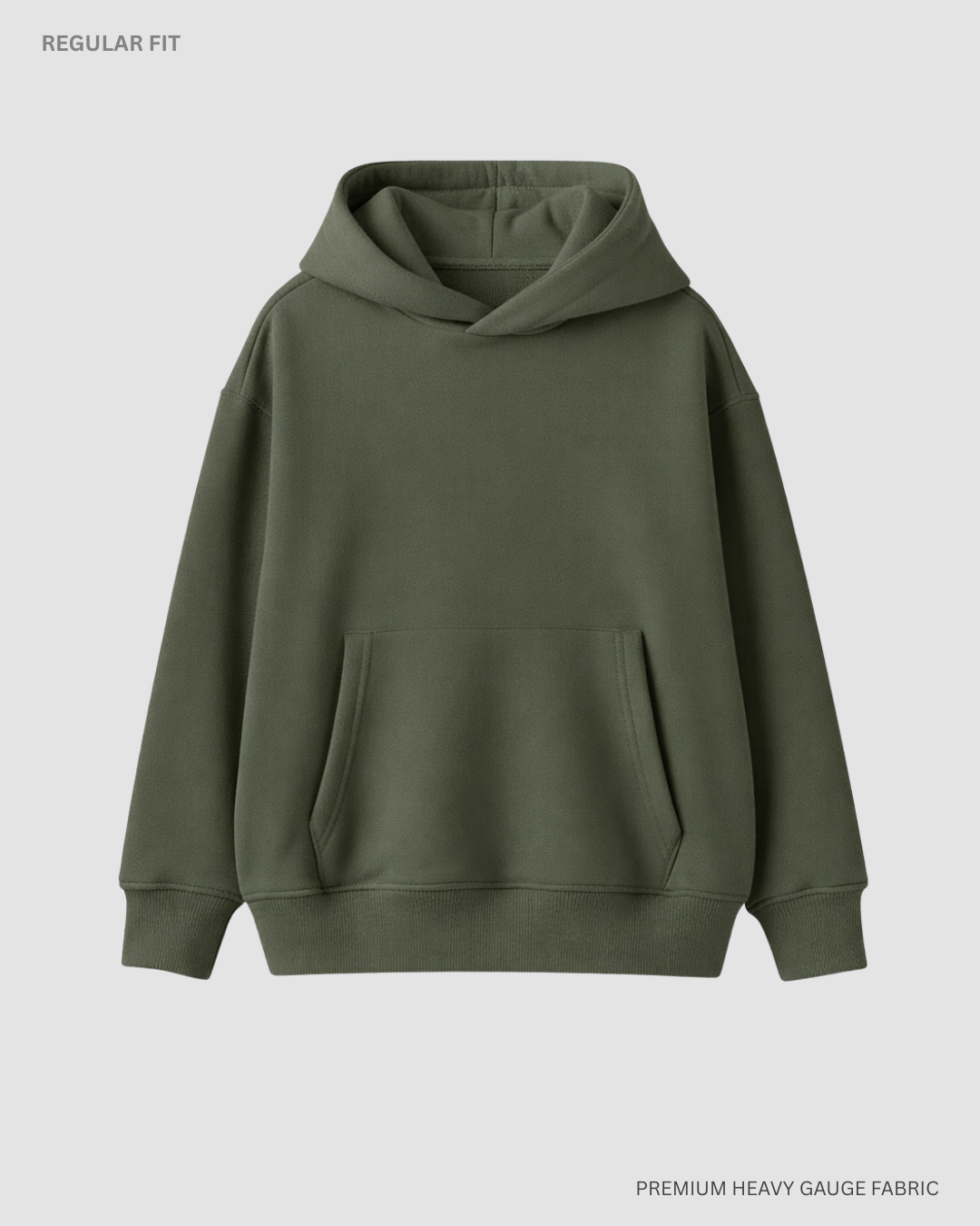 Basic Olive Green Winter Hoodies