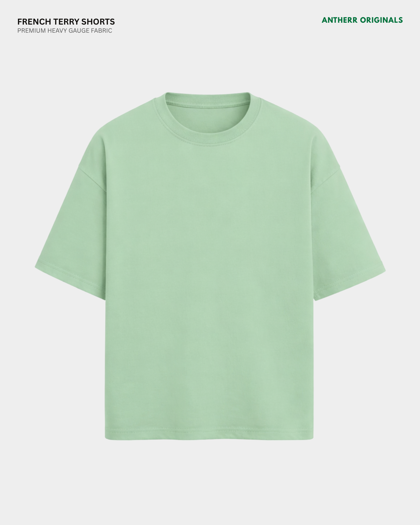 Basic Jade Green Oversized T-Shirt | French Terry Cotton