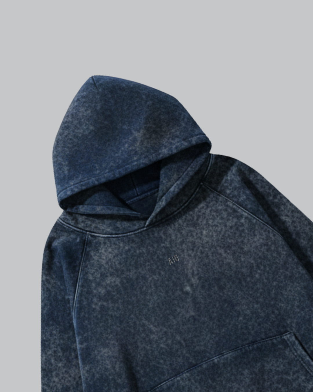 Navy Blue Acid Wash Hoodie