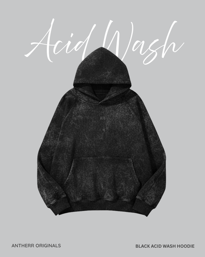 Black Acid Wash Hoodie