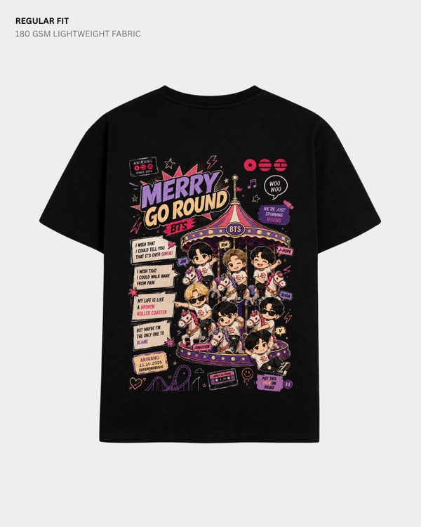 Chibi Merry Go Round Arirang BTS Regular Fit T-Shirt | Antherr Core
