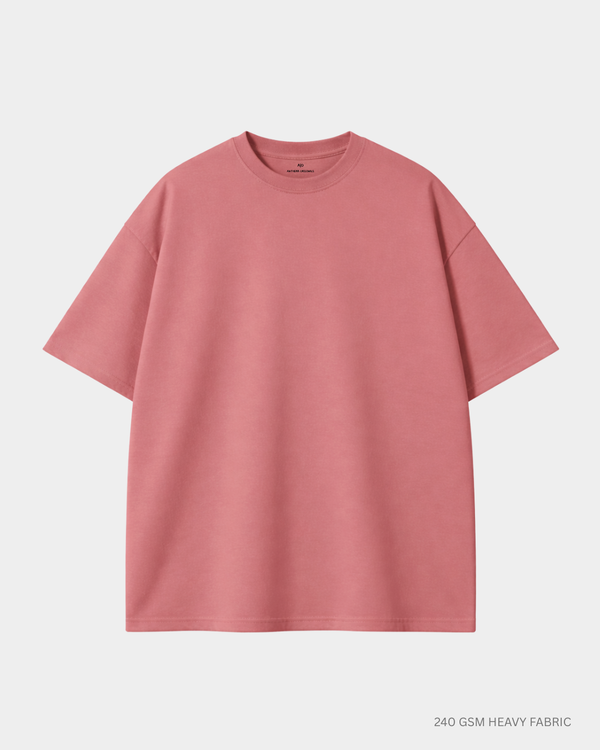 Basic Coral Unisex Oversized T-Shirt | Antherr Originals CORAL RED Cotton 240 GSM