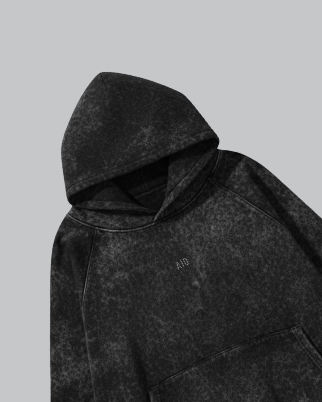 Black Acid Wash Hoodie