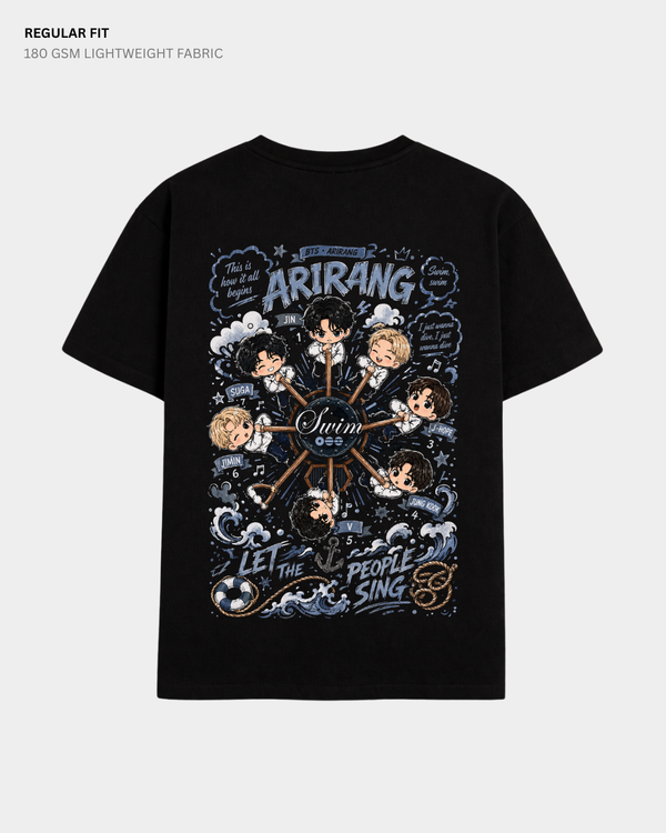 Chibi BTS Swim Arirang Regular Fit T-Shirt | Antherr Core