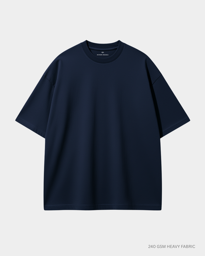 Basic Navy Blue Unisex Oversized T-Shirt | Antherr Originals