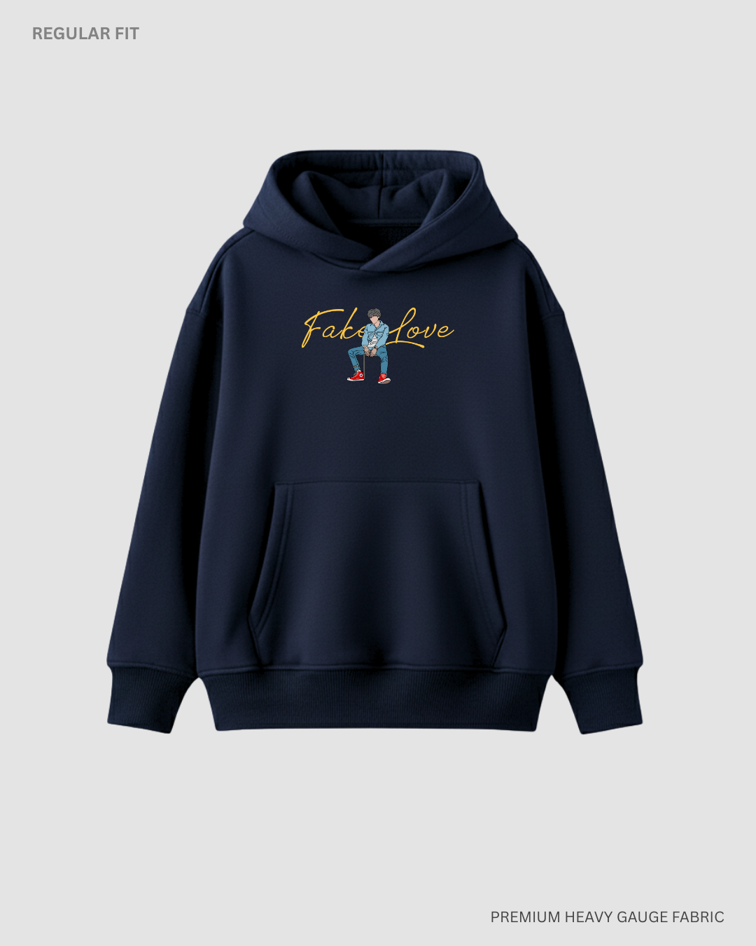 Fake Love BTS - Winter Hoodies NAVY BLUE