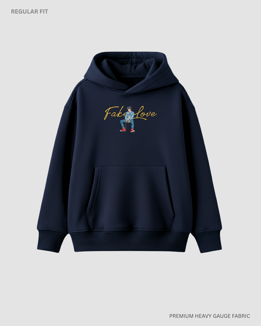 Fake Love BTS - Winter Hoodies NAVY BLUE