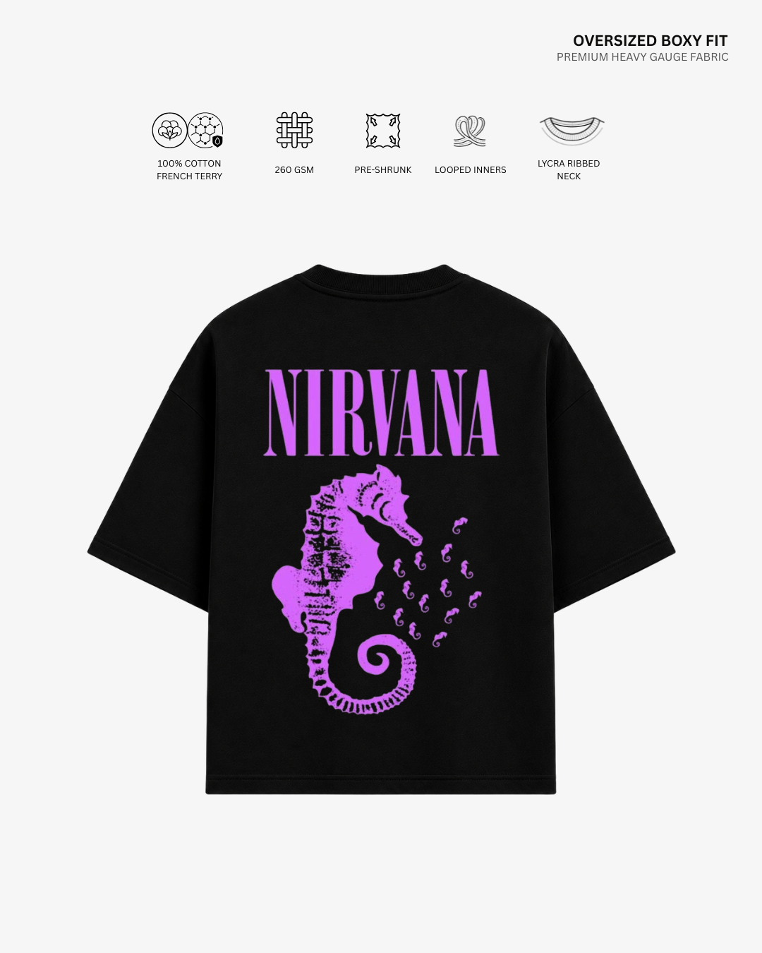 Nirvana French Terry Oversized T-Shirt | Antherr Core