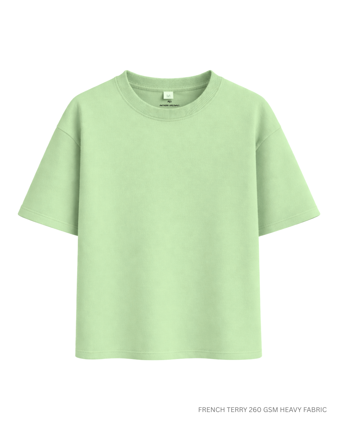 Basic Jade Green Oversized T-Shirt | French Terry Cotton Jade Green French Terry Cotton