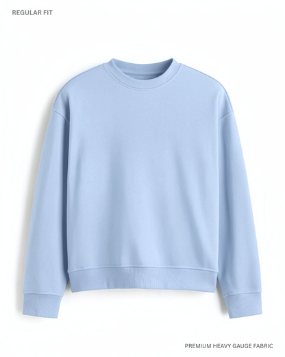 Basic Snow Blue Unisex Winter Sweatshirt | Regular Fit SNOW BLUE