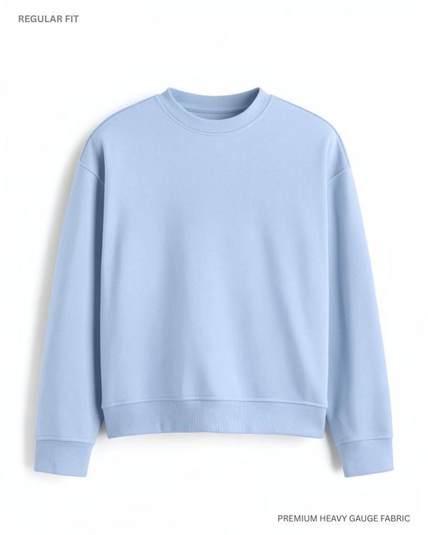 Basic Snow Blue Unisex Winter Sweatshirt | Regular Fit SNOW BLUE