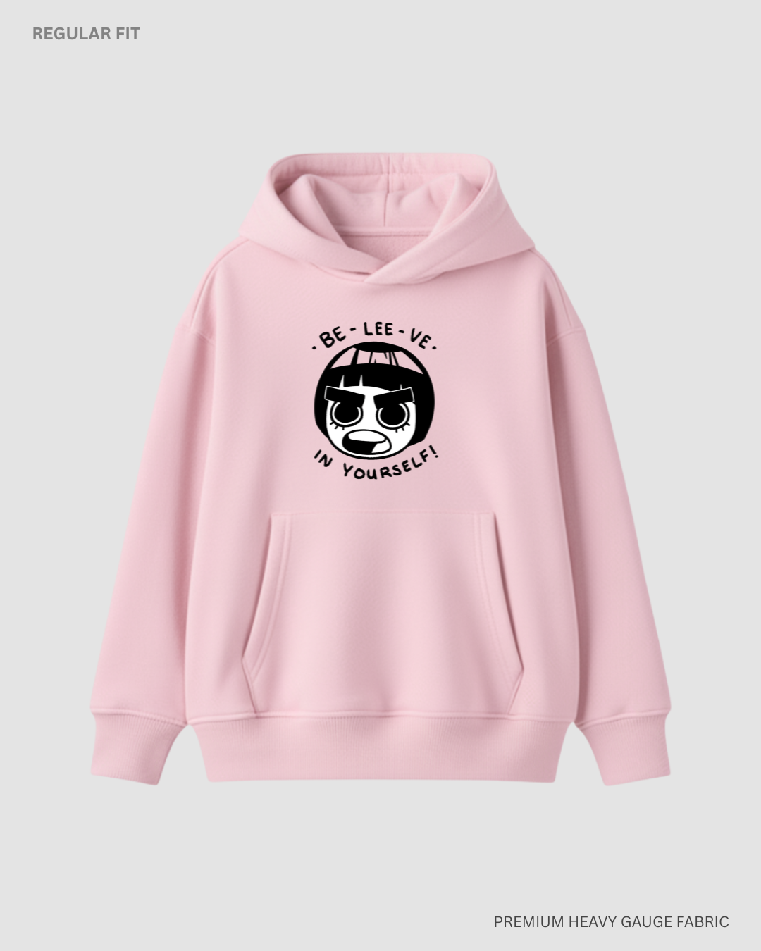 Believe in Yourself Unisex Winter Hoodies Baby Pink