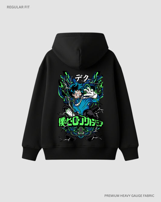 Deku Full Cowl Unisex Hoodie – My Hero Academia Anime BLACK