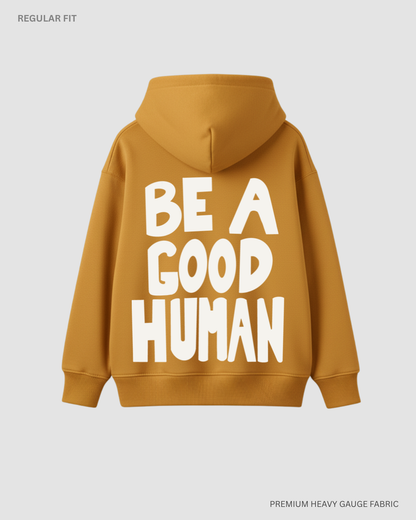 Be a good human- Nomad- Jimin (Double Sided Print): BTS- Winter Hoodie MUSTARD YELLOW