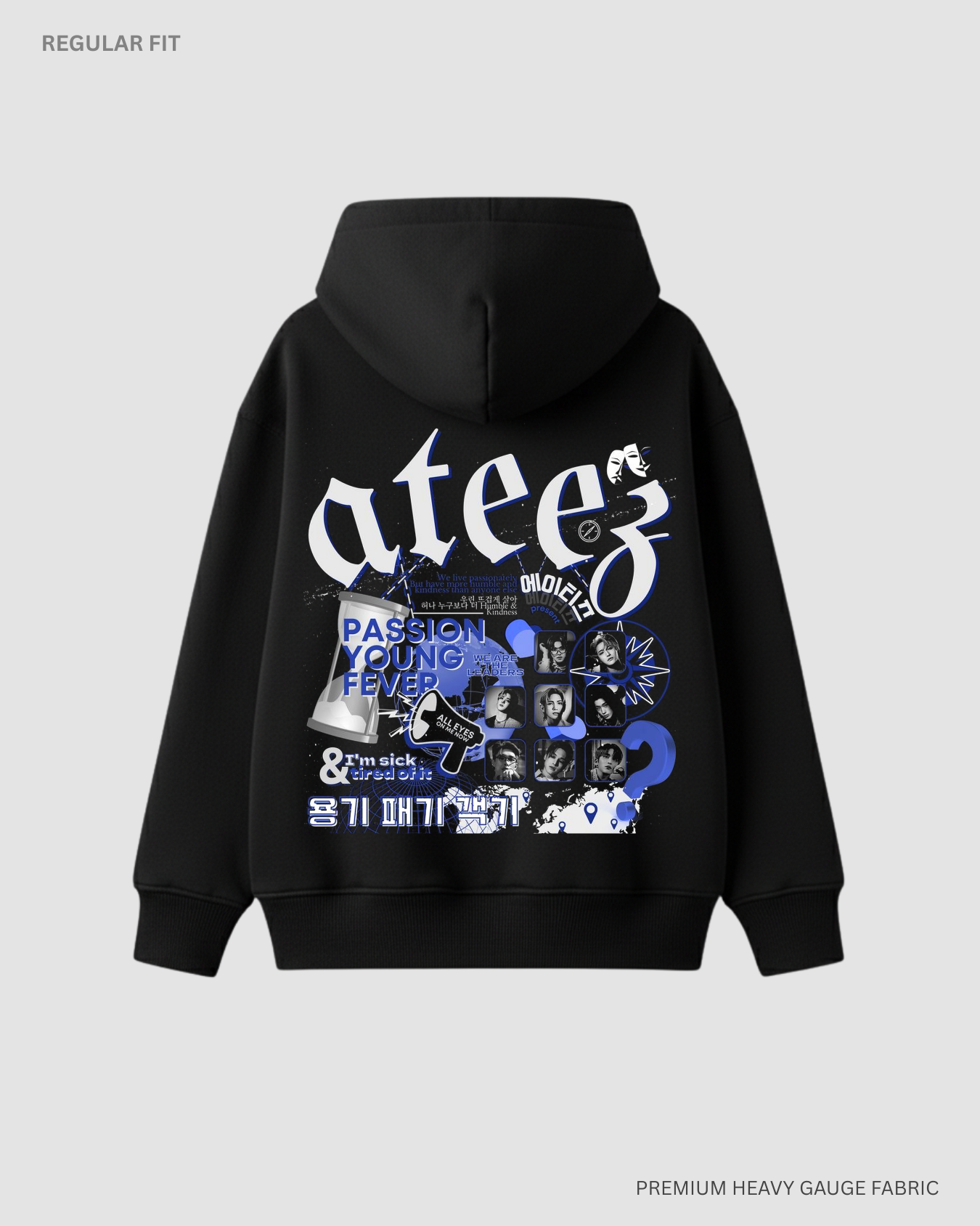 ATEEZ Squad Unisex Winter Hoodie BLACK