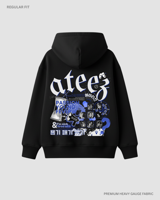 ATEEZ Squad Unisex Winter Hoodie BLACK