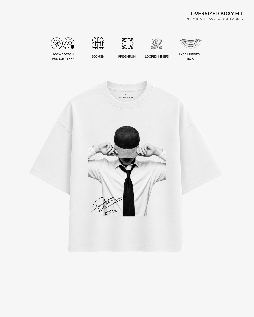 Bangtan Boys French Terry Oversized T-Shirt | Antherr Core