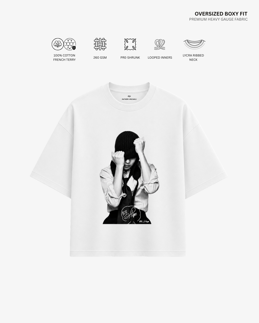 Bangtan Boys French Terry Oversized T-Shirt | Antherr Core
