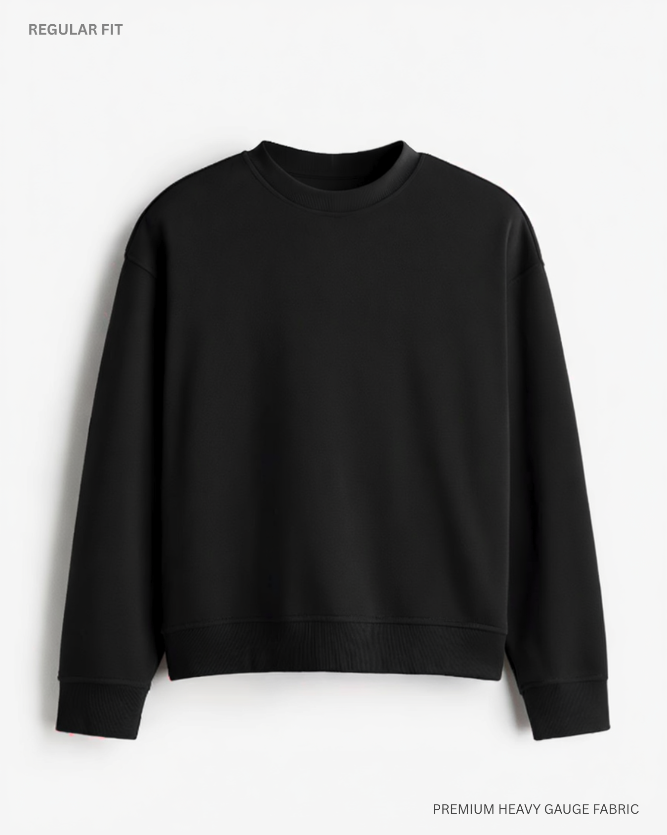 Basic Black Unisex Winter Sweatshirt | Regular Fit