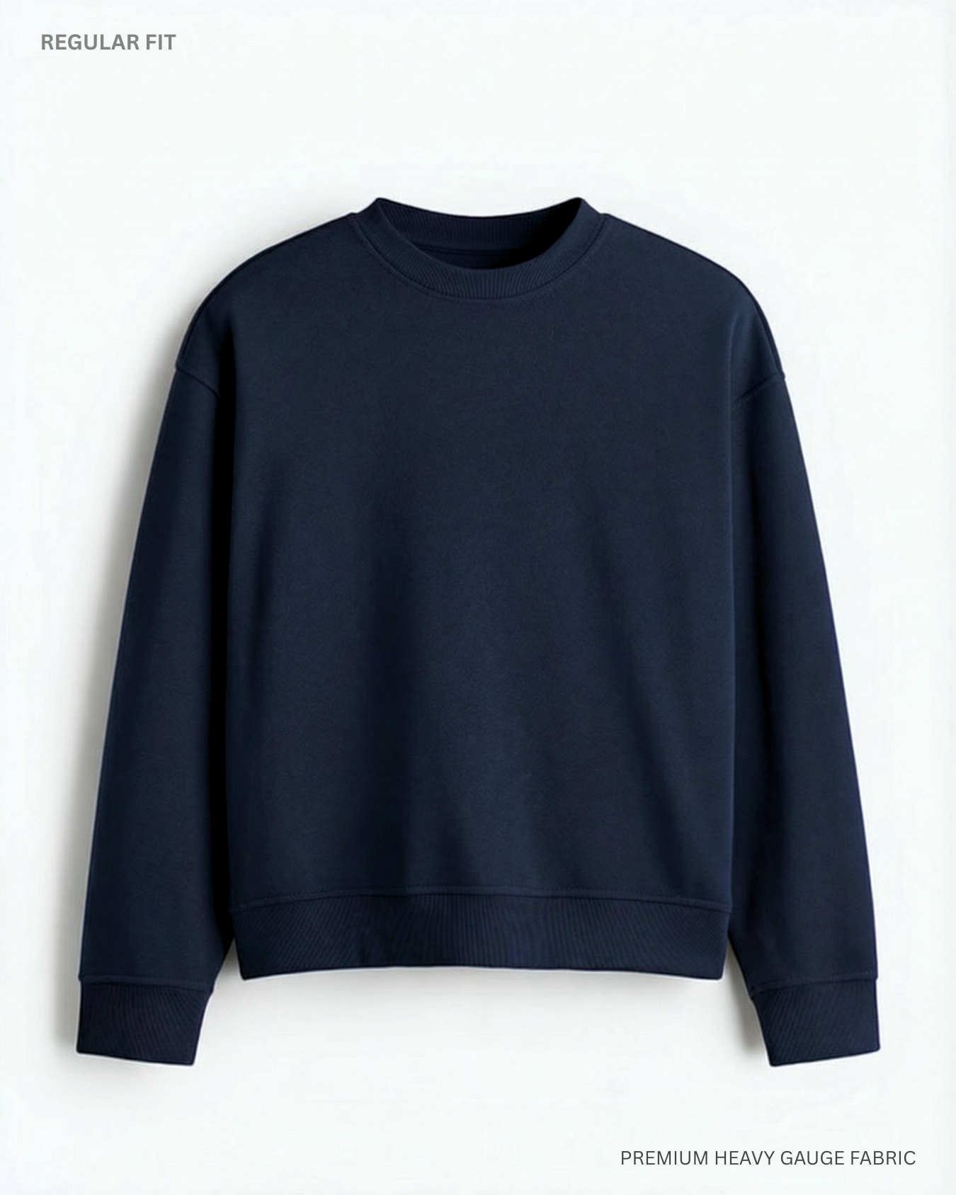 Basic Navy Blue Unisex Winter Sweatshirt | Regular Fit NAVY BLUE