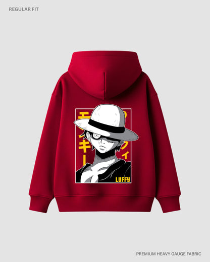 Luffy Unisex Anime Hoodie RED