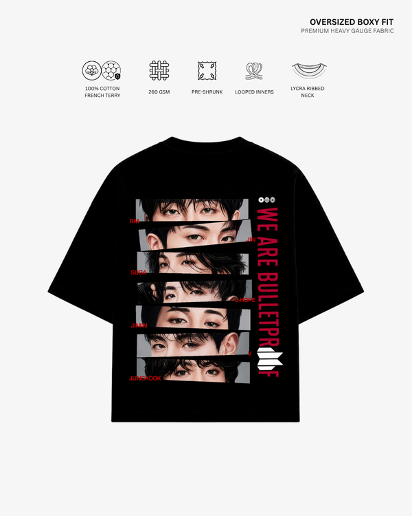 We Are Bulletproof French Terry Oversized T-Shirt | Antherr Core