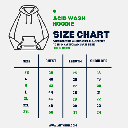 Bottle Green Acid Wash Hoodie