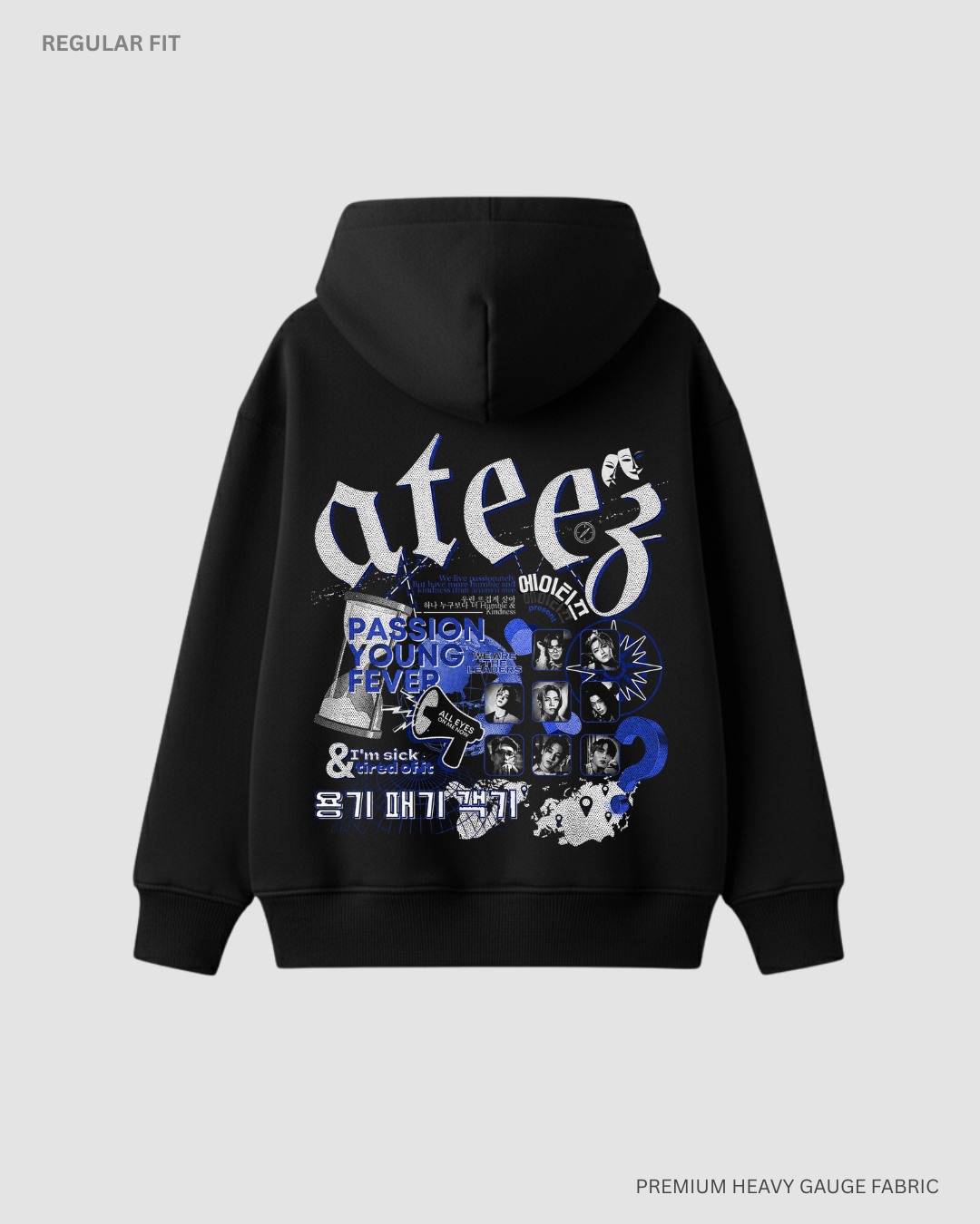 ATEEZ Squad Unisex Winter Hoodie BLACK