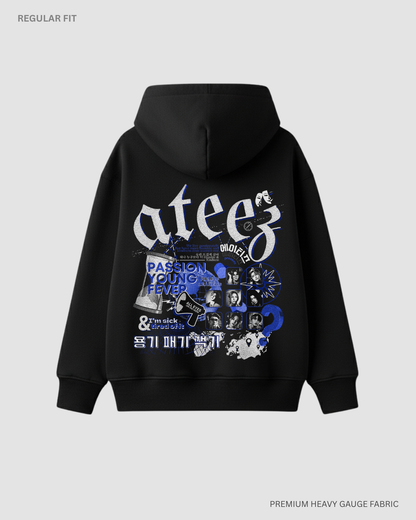ATEEZ Squad Unisex Winter Hoodie BLACK