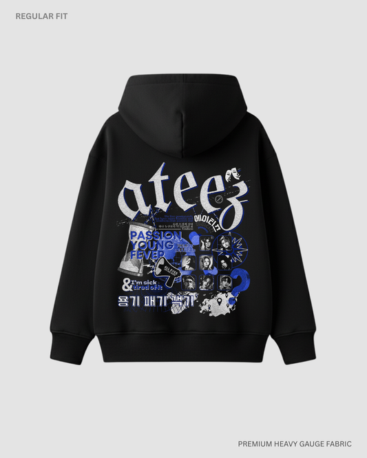 ATEEZ Squad Unisex Winter Hoodie BLACK