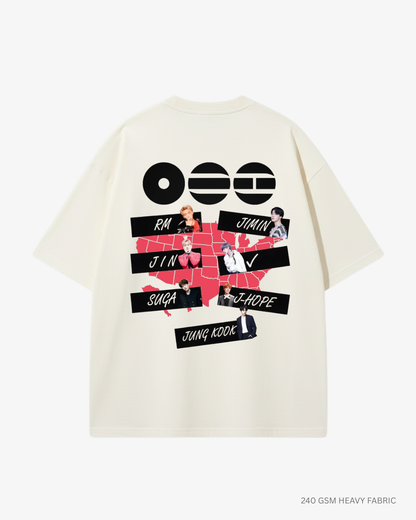 BTS Members Unisex Oversized T-Shirt | Antherr Core Off White Cotton 240 GSM
