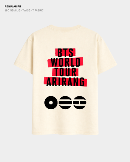 BTS World Tour ARIRANG Regular Fit T-Shirt | Antherr Core Off White Cotton 180 GSM
