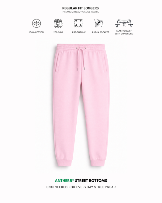 Baby Pink Unisex Everyday Joggers clothing features