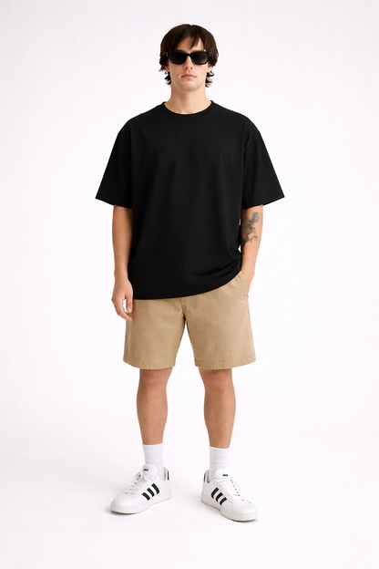 Basic black oversized tshirt India men streetwear
