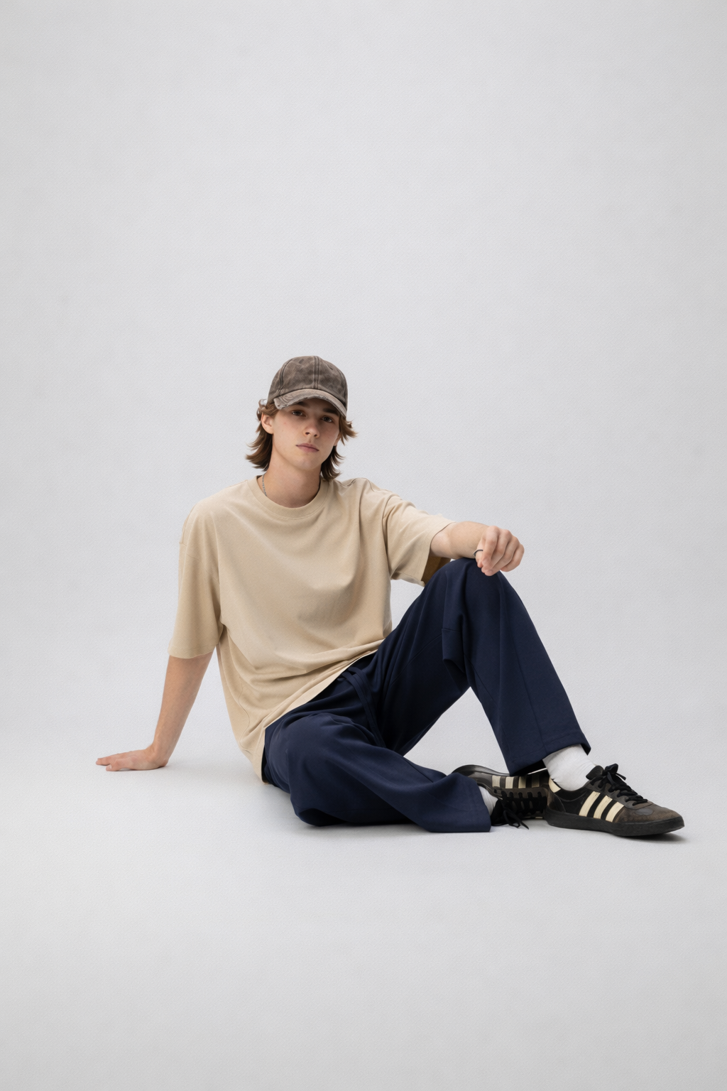 Basic Beige Unisex Oversized T-Shirt – Lightweight Cotton