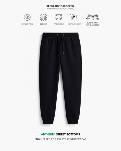 Black Unisex Everyday Joggers Black